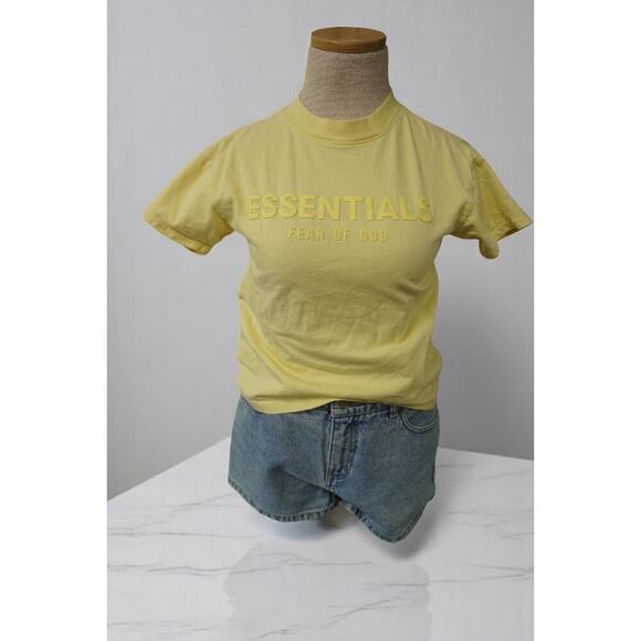 Fear of God Essentials T-Shirt Yellow Short Sleeve Logo Tee Size Small - Picture 5 of 10